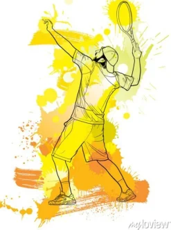 Tapeta: Abstrakcjonistyczny gracz w tenisa z kantem od pluśnięcia