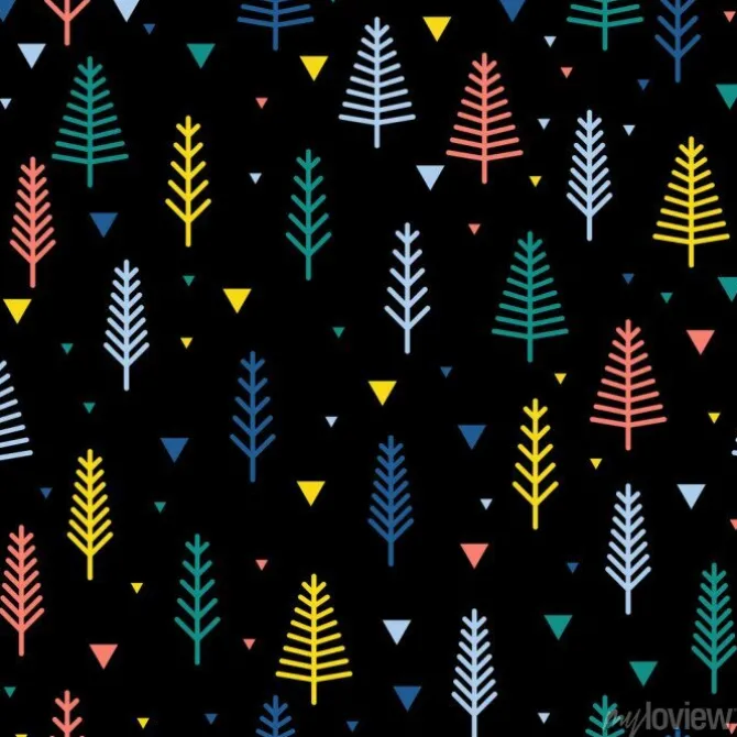 Tapeta: Abstrakcyjna lasu bez szwu deseń tła. childish prosta wyciągnąć