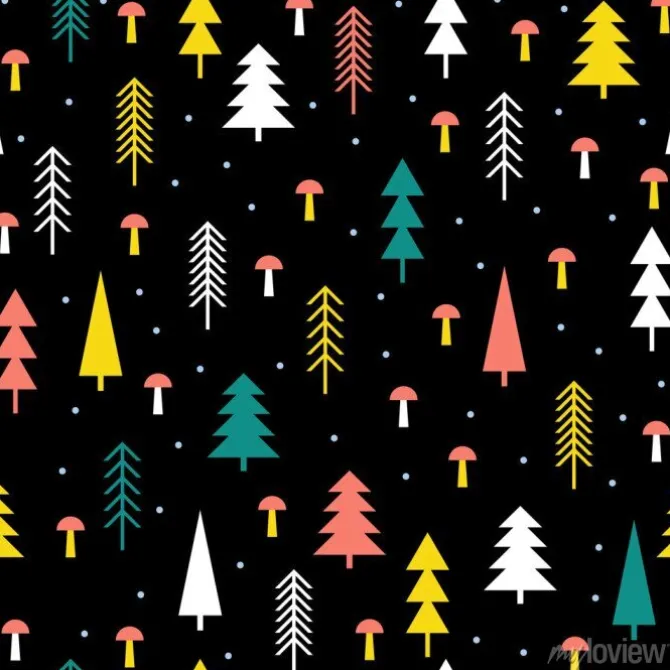 Tapeta: Abstrakcyjna lasu bez szwu deseń tła. childish prosta wyciągnąć