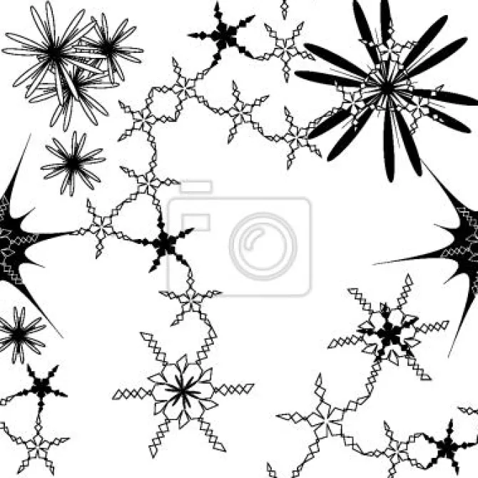 Tapeta: Abstrakcyjne czarno-białe kwiaty