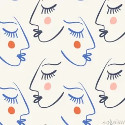 Tapeta: Abstrakcyjne twarze rysowane jedną linią