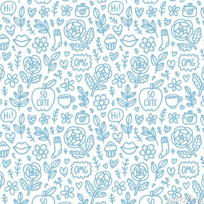 Tapeta: Abstrakt rzeczy doodle wzór