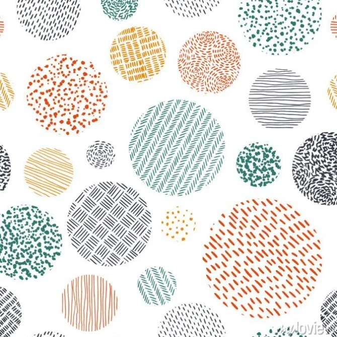 Tapeta: Ładny wzór w stylu bazgroły. wydrukuj ręcznie rysowane tkaniny.