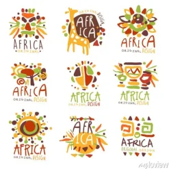 Tapeta: Afryka ustawiona na oryginalne logo. podróże do afryki kolorowe