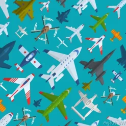Tapeta: Aircraft plains widok z góry ilustracji wektorowych bez szwu