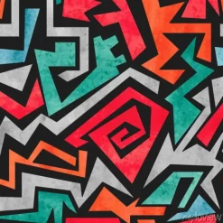 Tapeta: Akwarela grafitti szwu. wektor kolorowe geometryczne abstrakcyjne