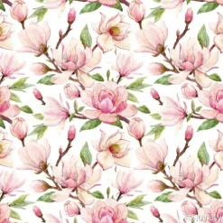 Tapeta: Akwarela magnolia kwiatowy wektor wzór