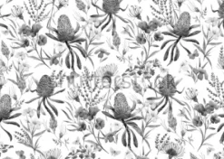 Tapeta: Akwarela tropikalny wzór, kwiaty, pomarańczowe bansias, oleander