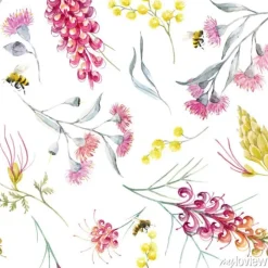 Tapeta: Akwareli grevillea wektoru australijski wzór