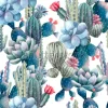 Tapeta: Akwarelowe kwitnące kaktusy