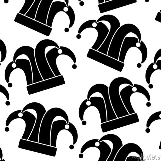 Tapeta: Arlekin kapelusz karnawał akcesorium wzór obrazu wektorowe ilustracja