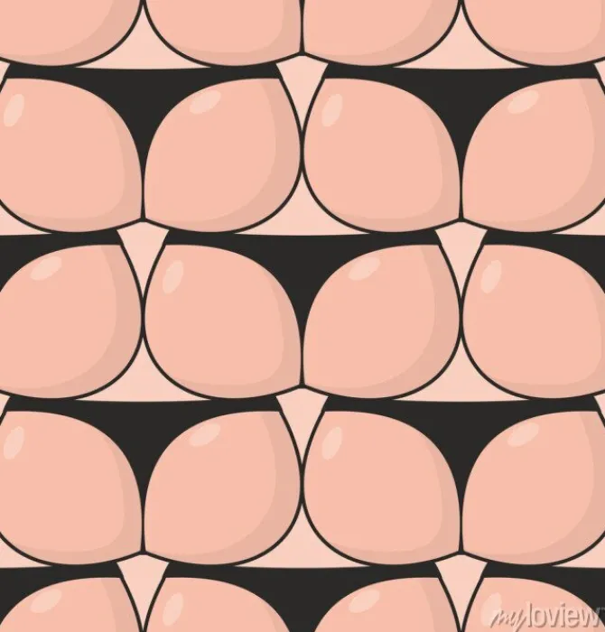 Tapeta: Ass szwu. fanny w wzorcu stringi. tylna strona ciała