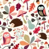 Tapeta: Autumn seamless pattern with decorative seasonal elements, cute