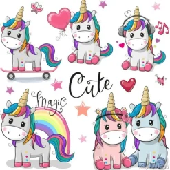 Tapeta: Bajkowe słodkie jednorożce