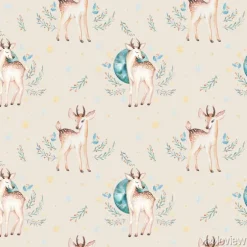 Tapeta: Bez szwu boże narodzenie dziecko jeleń bez szwu deseń. rę cznie