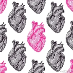 Tapeta: Bez szwu czarne i różowe serca