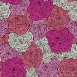 Tapeta: Bez szwu deseń róż różowy w stylu doodle