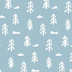 Tapeta: Bez szwu deseń ręcznie rysowane proste białe jodły. streszczenie
