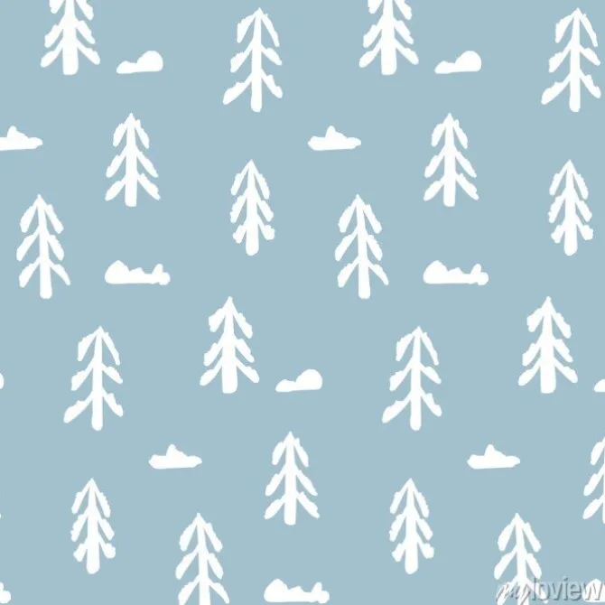 Tapeta: Bez szwu deseń ręcznie rysowane proste białe jodły. streszczenie