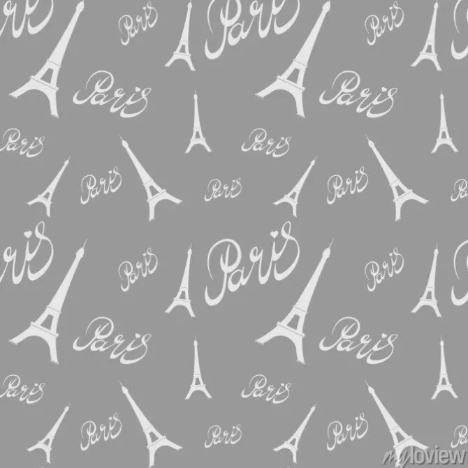 Tapeta: Bez szwu deseń wieża eiffla z rysunkami hearts.hand.