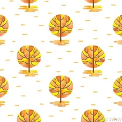 Tapeta: Bez szwu deseń z abstrakcyjna mozaiki jesienią drzew. wektor