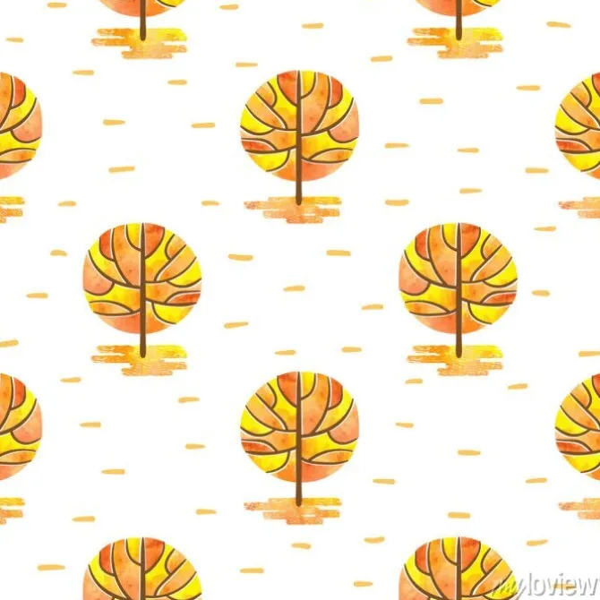 Tapeta: Bez szwu deseń z abstrakcyjna mozaiki jesienią drzew. wektor