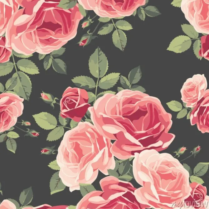 Tapeta: Bez szwu deseń z róż. archiwalne tła kwiatu. ilustracji wektorowych