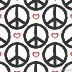 Tapeta: Bez szwu deseń z serca i objawów pokoju. grunge, graffiti, szkic,