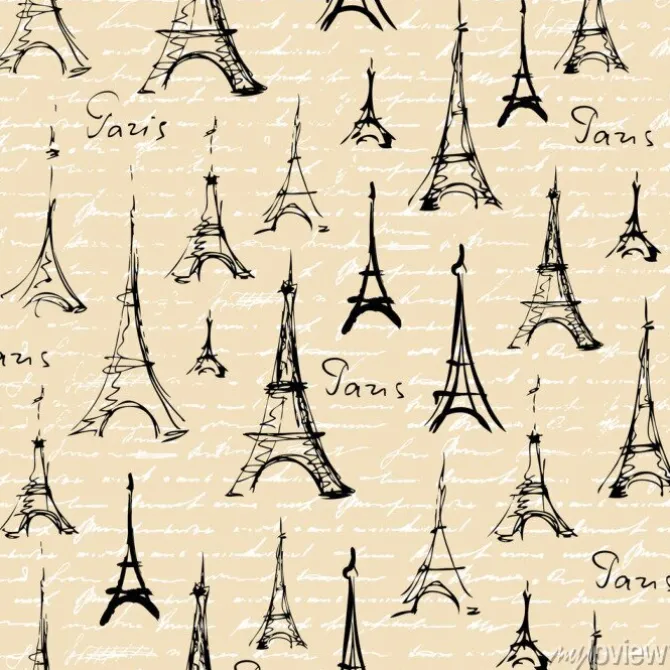 Tapeta: Bez szwu tła deseń. imitacja kolażu widokowego z parisem.