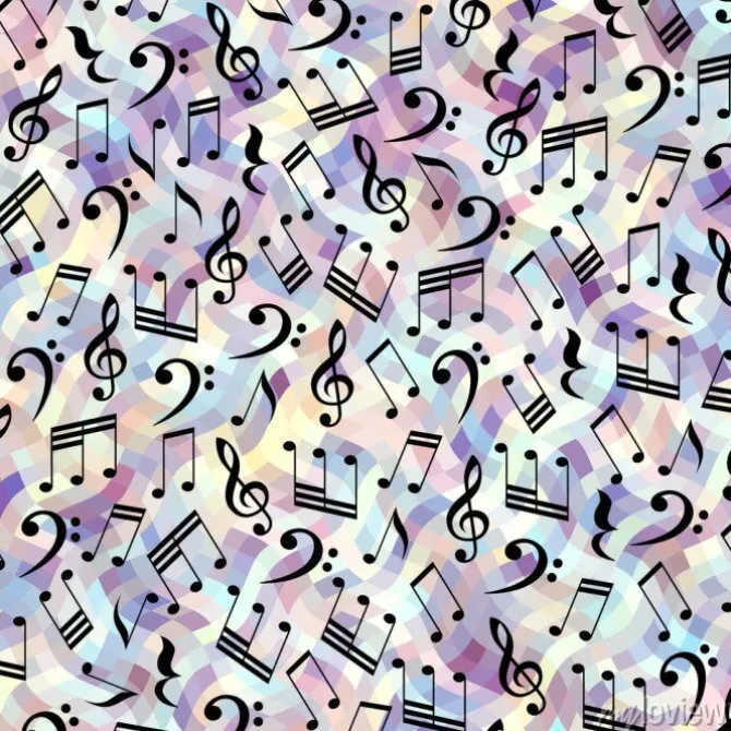 Tapeta: Bez szwu tła deseń. klasyczny wzór muzyki z nutami.