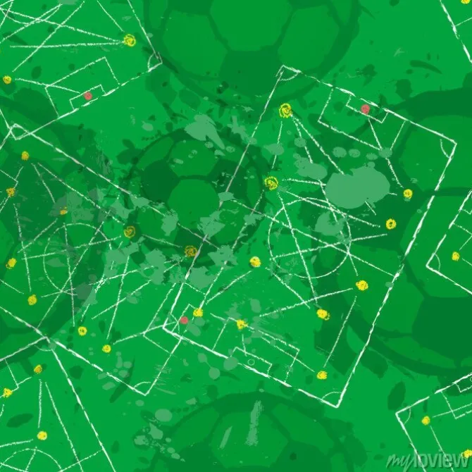 Tapeta: Bezszwowe tło grungy piłkarski / piłkarski wzór, ilustracji wektorowych