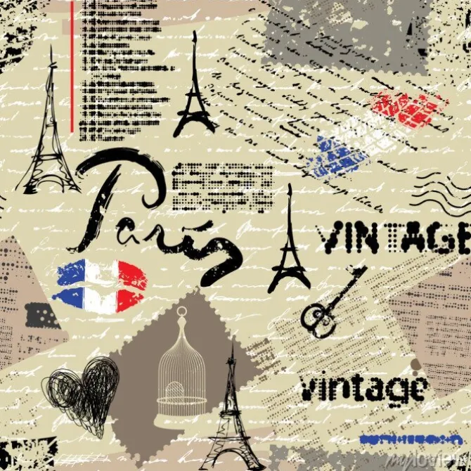 Tapeta: Bezszwowe tło wzór. naśladowanie kolażu vintage notatnik z napisem