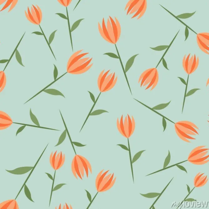 Tapeta: Bezszwowe tło z tulipanów.