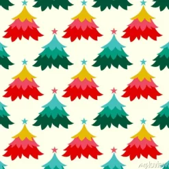 Tapeta: Bezszwowe wektor kolorowy wzór choinki.