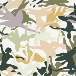 Tapeta: Bezszwowe wektor wzór baleriny w żółte i zielone odcienie kolorów,