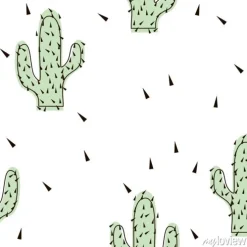 Tapeta: Bezszwowy abstrakcjonistyczny nowożytny zielony kaktusa wzór