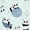 Tapeta: Bezszwowy dziecięcy wzór z slepping pandami na księżycach i gwiaździstym