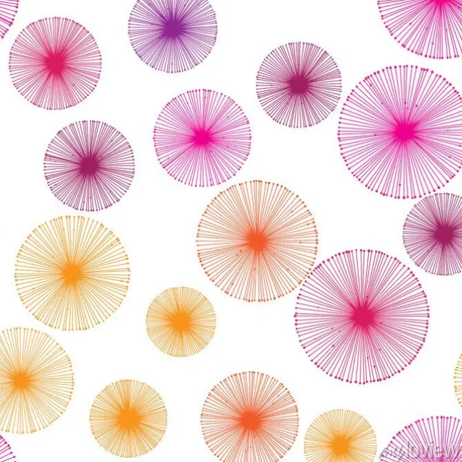 Tapeta: Bezszwowy kolorowy wzór z dandelions na białym tle. wektorowa