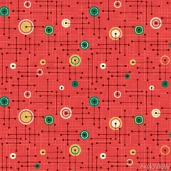 Tapeta: Bezszwowy 1950s retro wzór linie i okręgi dla tkanina projekta,