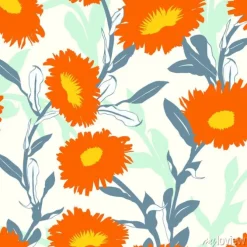 Tapeta: Bezszwowy wektorowy kwiecisty wzór z dużymi śmiałymi kwiatami