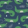 Tapeta: Bezszwowy wektoru wzór z ślicznymi krokodylami w zieleni na błękitnym
