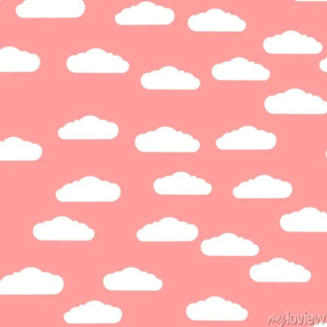 Tapeta: Bezszwowy wzór. chmury. białej chmury wzór, różany tło. wektor,