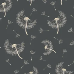Tapeta: Bezszwowy wzór z dandelions na ciemnym tle