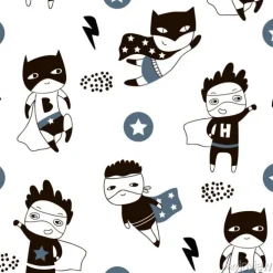 Tapeta: Bezszwowy wzór z ślicznym chłopiec bohaterem. twórcza dziecinna