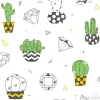 Tapeta: Bezszwowy wzór z śmiesznymi kaktusami
