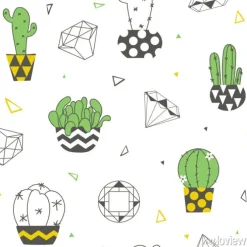 Tapeta: Bezszwowy wzór z śmiesznymi kaktusami