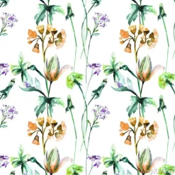 Tapeta: Bezszwowy wzór z oryginalnymi lato kwiatami
