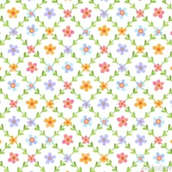 Tapeta: Bezszwowy wzór z stubarwnymi kwiatami