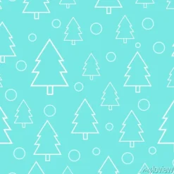 Tapeta: Białej choinki kreskowej sztuki wektorowy bezszwowy wzór. minimalny