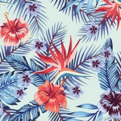 Tapeta: Błękitny poślubnik plumeria opuszcza bezszwowego lekkiego tło